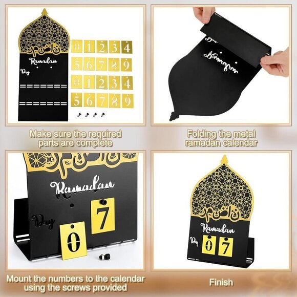 Ramadan Calendar Countdown Metal Ramadan Advent Calendar Eid Decoration / NEW - Picture 2 of 6